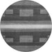 Round Machine Washable Abstract Gray Modern Rug, wshabs356gry