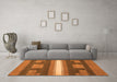 Machine Washable Abstract Orange Modern Area Rugs in a Living Room, wshabs356org