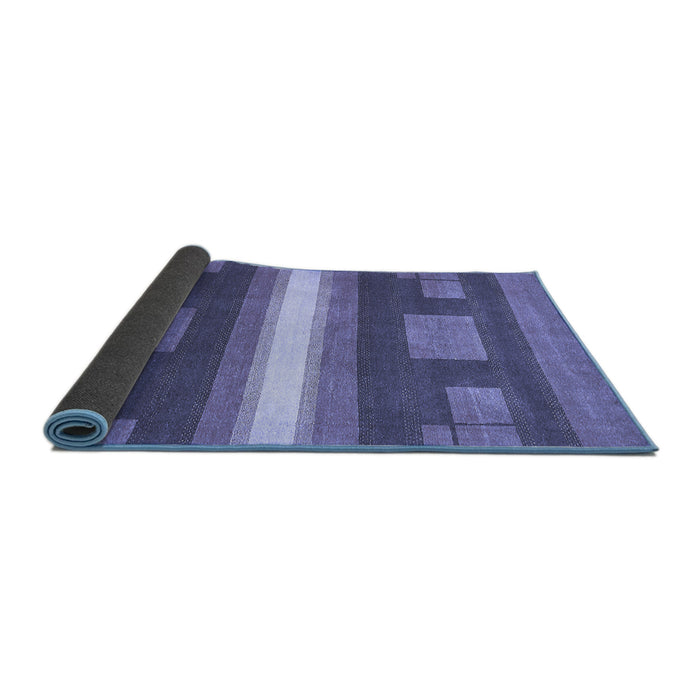Sideview of Abstract Blue Modern Rug, abs356blu