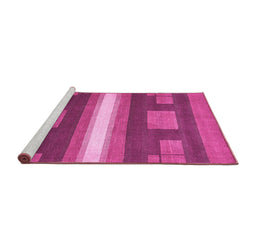 Sideview of Machine Washable Abstract Pink Modern Rug, wshabs356pnk