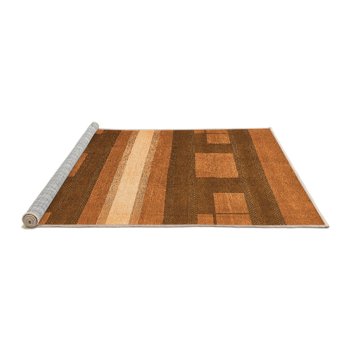 Sideview of Machine Washable Abstract Orange Modern Area Rugs, wshabs356org