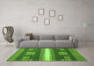 Machine Washable Abstract Green Modern Area Rugs in a Living Room,, wshabs356grn