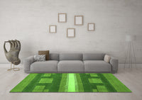 Machine Washable Abstract Green Modern Rug, wshabs356grn