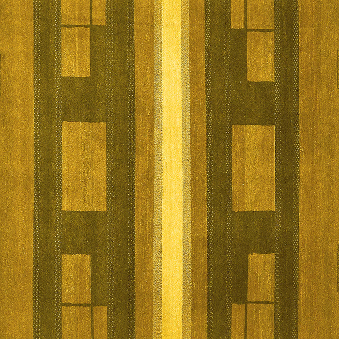 Square Machine Washable Abstract Yellow Modern Rug, wshabs356yw