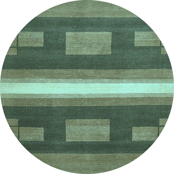 Round Abstract Light Blue Modern Rug, abs356lblu