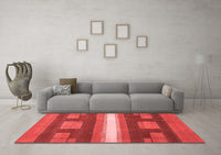 Machine Washable Abstract Red Modern Rug, wshabs356red