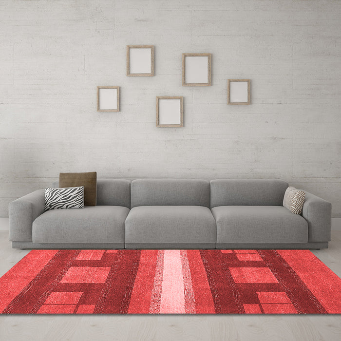 Modern Red Washable Rugs