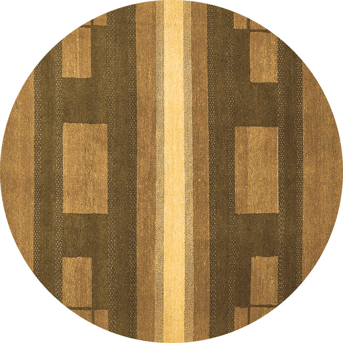 Round Machine Washable Abstract Brown Modern Rug, wshabs356brn