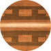 Round Abstract Orange Modern Rug, abs356org