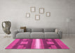 Machine Washable Abstract Pink Modern Rug in a Living Room, wshabs356pnk