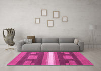 Machine Washable Abstract Pink Modern Rug, wshabs356pnk