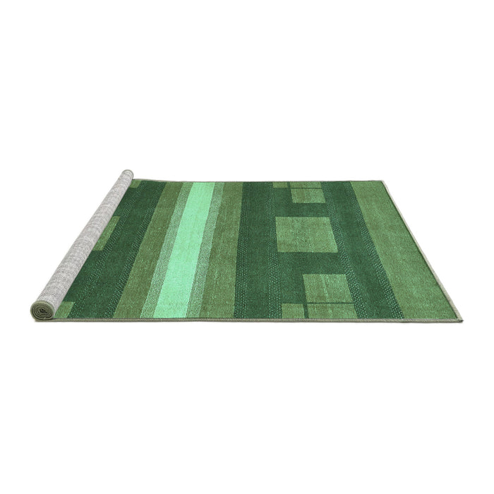 Sideview of Machine Washable Abstract Turquoise Modern Area Rugs, wshabs356turq
