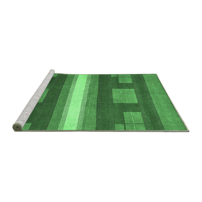 Sideview of Machine Washable Abstract Emerald Green Modern Area Rugs, wshabs356emgrn
