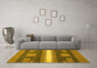 Machine Washable Abstract Yellow Modern Rug in a Living Room, wshabs356yw