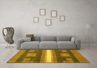 Machine Washable Abstract Yellow Modern Rug, wshabs356yw