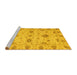 Sideview of Machine Washable Oriental Yellow Traditional Rug, wshabs3570yw