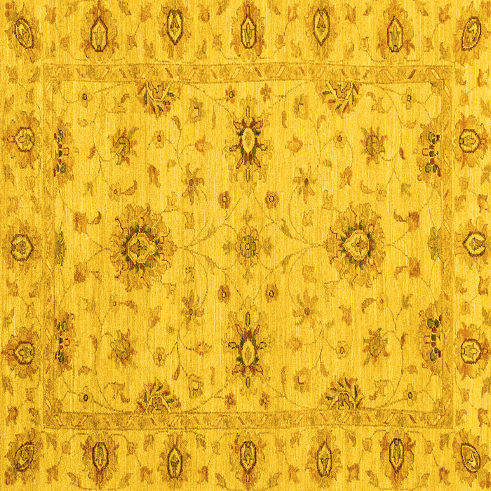 Square Machine Washable Oriental Yellow Traditional Rug, wshabs3570yw