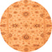 Round Oriental Orange Traditional Rug, abs3570org