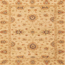 Square Machine Washable Abstract Orange Rug, wshabs3570