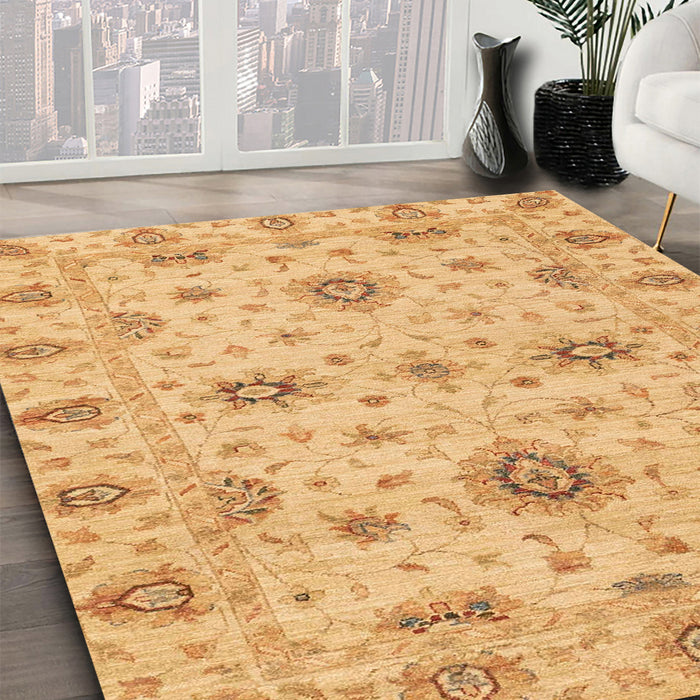 Machine Washable Abstract Orange Rug in a Family Room, wshabs3570