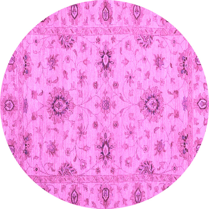 Round Machine Washable Oriental Purple Traditional Area Rugs, wshabs3570pur