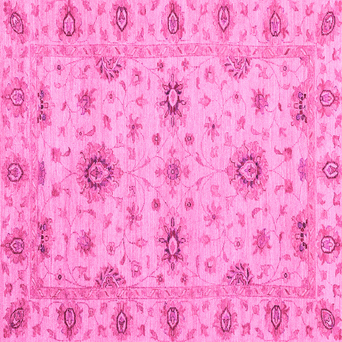 Square Machine Washable Oriental Pink Traditional Rug, wshabs3570pnk