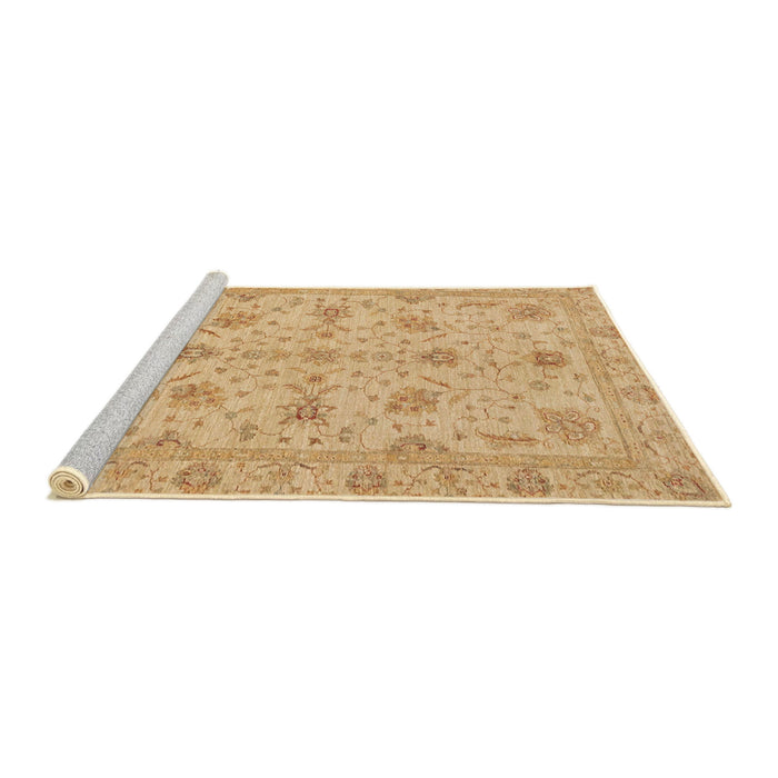 Sideview of Machine Washable Abstract Yellow Rug, wshabs3571