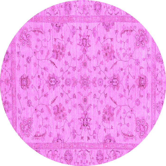 Round Oriental Purple Traditional Rug, abs3571pur
