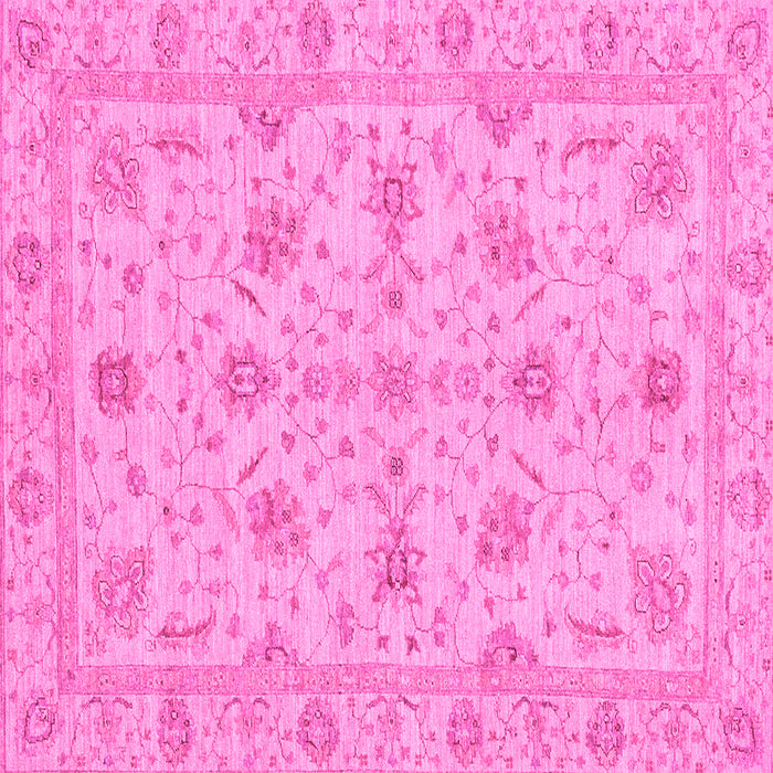 Square Machine Washable Oriental Pink Traditional Rug, wshabs3571pnk
