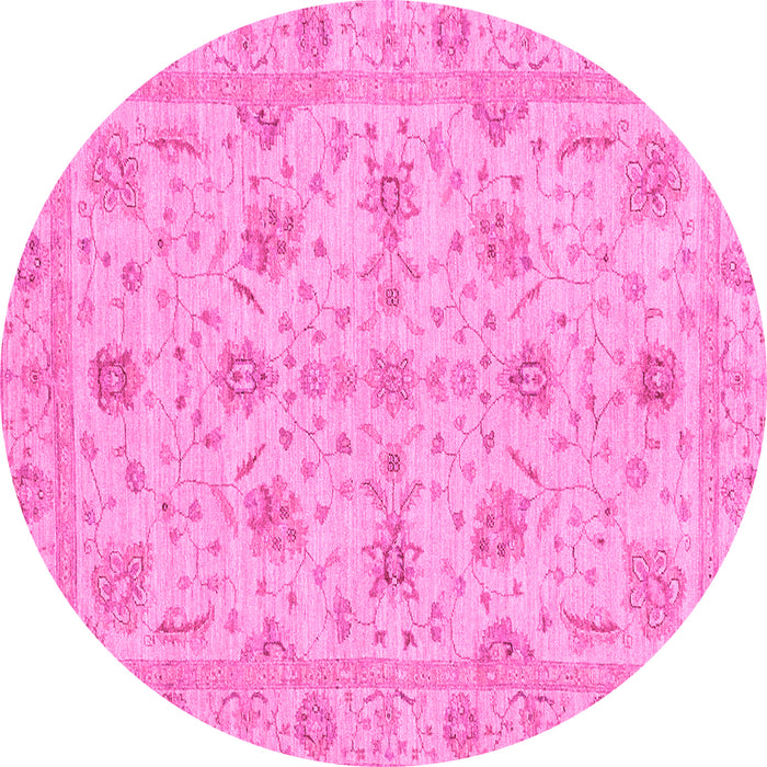 Round Oriental Pink Traditional Rug, abs3571pnk