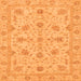 Square Machine Washable Oriental Orange Traditional Area Rugs, wshabs3571org