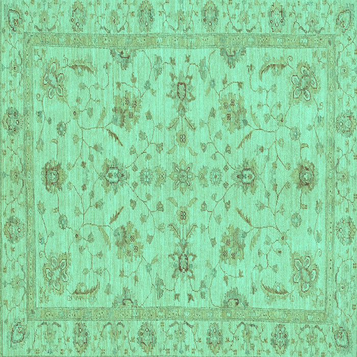 Square Oriental Turquoise Traditional Rug, abs3571turq