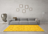 Machine Washable Oriental Yellow Traditional Rug, wshabs3572yw