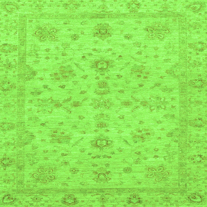 Square Machine Washable Oriental Green Traditional Area Rugs, wshabs3572grn