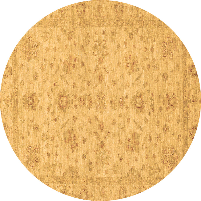 Round Machine Washable Oriental Brown Traditional Rug, wshabs3572brn