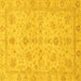 Square Oriental Yellow Traditional Rug, abs3572yw