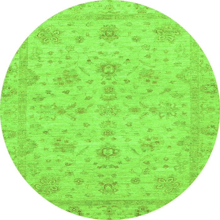 Round Oriental Green Traditional Rug, abs3572grn