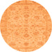 Round Oriental Orange Traditional Rug, abs3572org