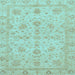 Square Machine Washable Oriental Light Blue Traditional Rug, wshabs3572lblu