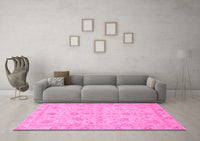 Machine Washable Oriental Pink Traditional Rug, wshabs3572pnk