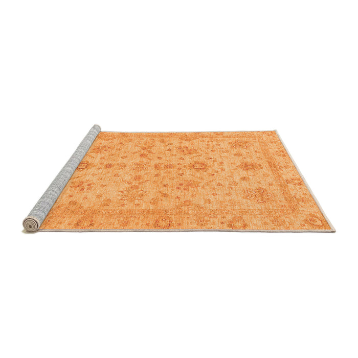 Sideview of Machine Washable Oriental Orange Traditional Area Rugs, wshabs3572org