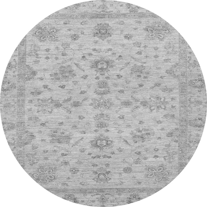 Round Oriental Gray Traditional Rug, abs3572gry
