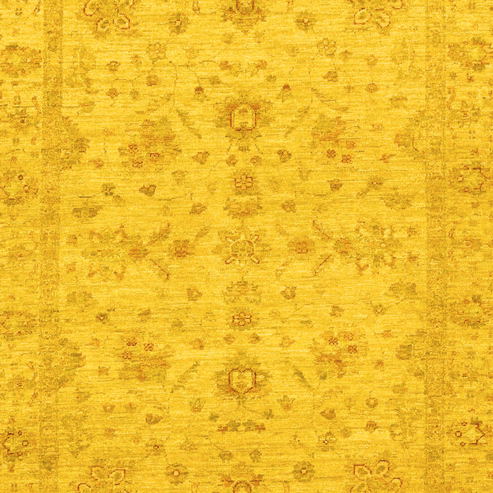 Machine Washable Oriental Yellow Traditional Rug, wshabs3572yw
