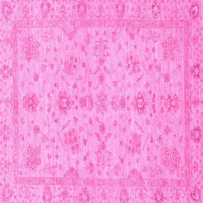 Square Machine Washable Oriental Pink Traditional Rug, wshabs3572pnk