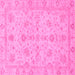 Square Machine Washable Oriental Pink Traditional Rug, wshabs3572pnk