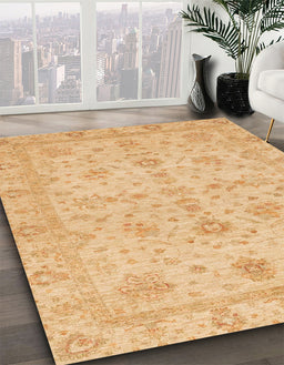 Machine Washable Abstract Yellow Rug in a Family Room, wshabs3572