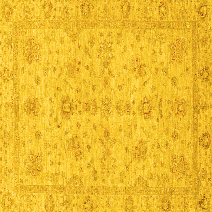 Square Machine Washable Oriental Yellow Traditional Rug, wshabs3572yw