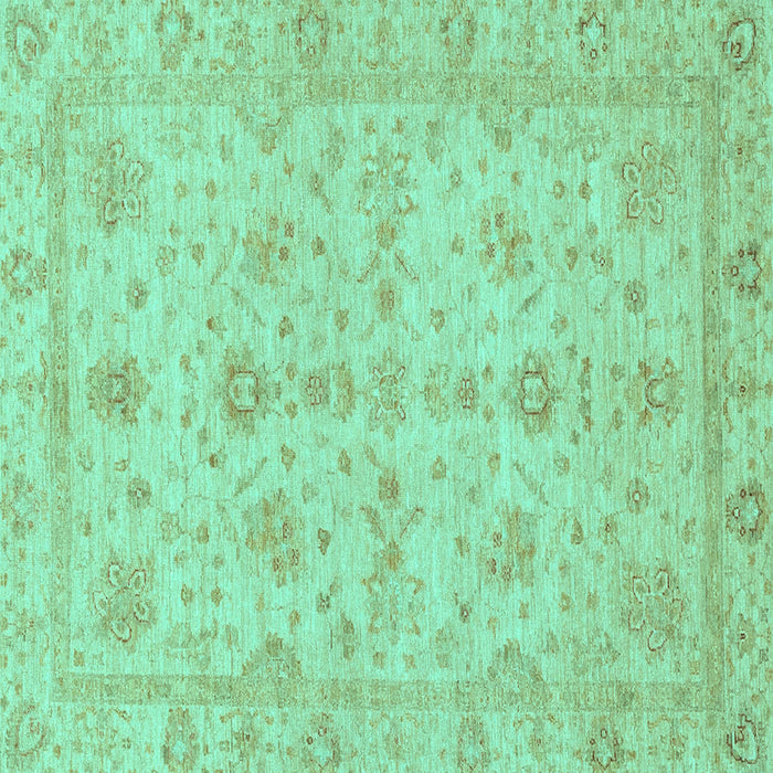 Square Oriental Turquoise Traditional Rug, abs3572turq