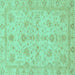 Square Oriental Turquoise Traditional Rug, abs3572turq