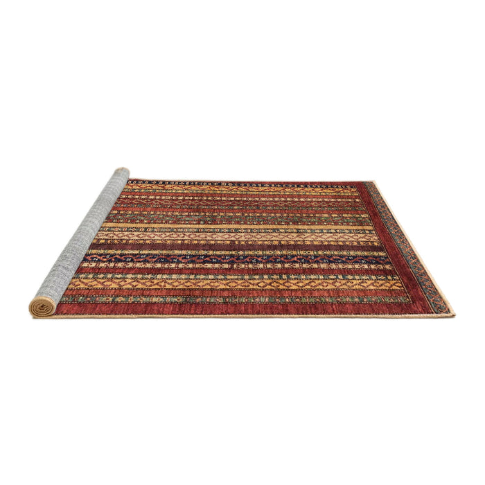 Sideview of Machine Washable Abstract Tomato Red Rug, wshabs3573